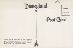 USA Disneyland Anaheim Snow White And The Seven Dwarfs Chrome Postcard 08.76