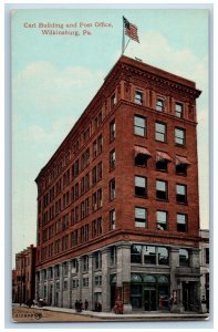 Wilkinsburg Pennsylvania Postcard Carl Building Post Office 1910 Vintage Antique