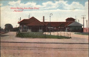 Marion Ohio OH Union Railroad Train Station Depot c1910 Vintage Postcard