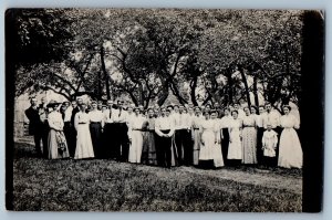 1909 Family Gathering De Pree Picnic Zeeland Michigan MI RPPC Photo Postcard