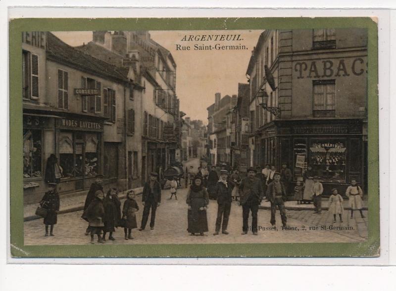 ARGENTEUIL : rue saint-germain, vues de commerces, personnages - etat