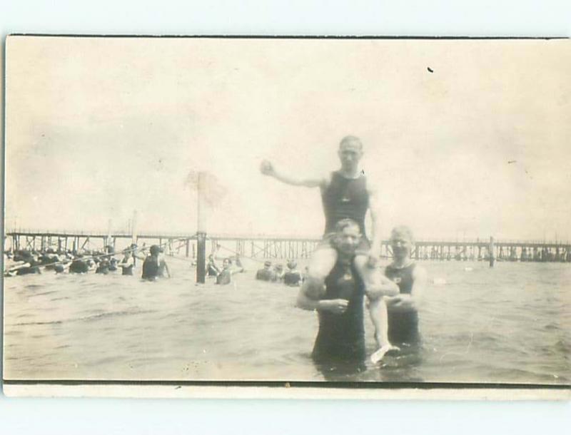 rppc Pre-1918 Possible Gay Interest MAN SITS ON SHOULDERS OF OTHER MAN AC7733