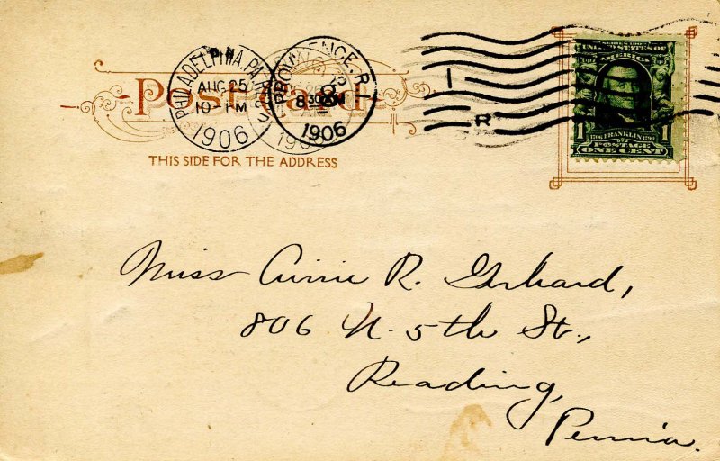 RI - Providence. Market Square, Trolleys circa 1900   (glitter)