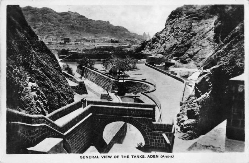 Aden Yemen Water Tanks Real Photo Antique Postcard J48172