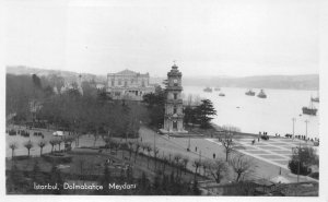 RPPC DOLMABAHCE MEYDANI ISTANBUL TURKEY REAL PHOTO POSTCARD (c. 1930s)