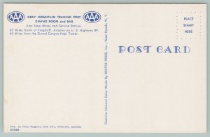 Gray Mountain Arizona~Trading Post~Restaurant~Interior~Cowboy Hats~Bar~1950s