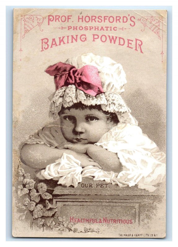 1880s Prof. Horsford's Baking Powder Our Pet Cute Baby P185