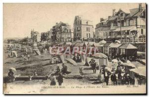 Old Postcard Villers Sur Mer The beach has the & # 39heure baths