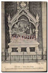 Postcard Old Nantes Saint Nicolas Church Tomb of Archbishop Fournier by Bayar...