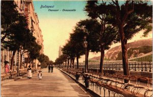 Hungary Budapest Dunasor Donauzeile Vintage Postcard C064