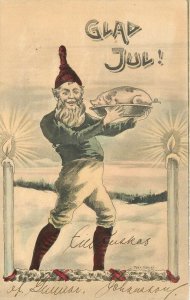 Postcard C-1910 Sweden gnome Happy New Year undivided 23-6198