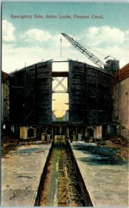 1910s Emergency Gate Gatun Locks Panama Canal Construction Postcard