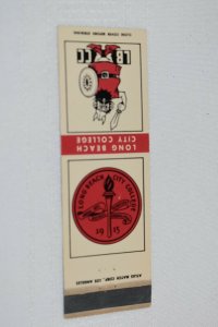 Long Beach City College 1961 Football Schedule 20 Strike Matchbook Cover