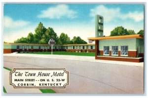 c1940's The Town House Motel Exterior Roadside Corbin Kentucky KY Trees Postcard