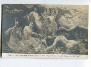 257473 NUDE MERMAIDS Nymph Dolphin by LALYRE La Lyre Old SALON