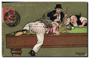 Old Postcard The Billiard Sports Beauvais