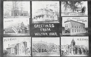 Union Bank, Farmers Savings Bank Wilton, Iowa, USA  Bank Postcard