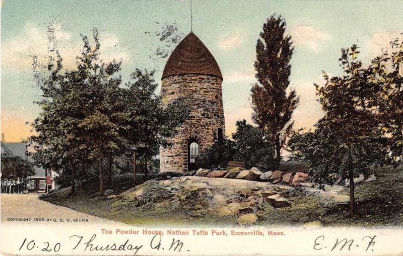 Somerville Massachusetts Nathan Tifts Park Powder House Antique Postcard J51360