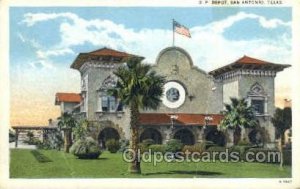 SP Depot, San Antonio, TX, Texas, USA Train Railroad Station Depot writing On...