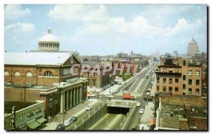 USA Old Postcard Looking downtown of Huntington Avenue Boston