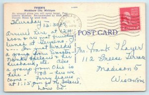 MACKINAW CITY, Maryland MD ~ Roadside TEYSEN'S FOOD Gifts 1950s Linen  Postcard