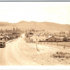 c1920s Hot Springs, MT Birds Eye RPPC Car Pioneer City Real Photo PC Mont. A137