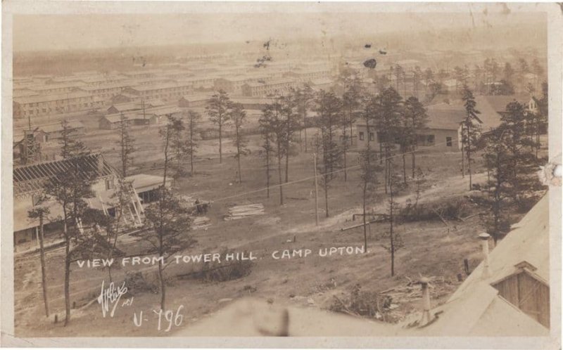 Tower Hill Camp Upton Military Mission WW1 RPC Postcard
