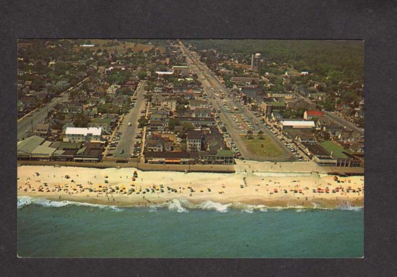 DE Aerial View Rehoboth Beach Hotels Bldg Bathers Delaware Postcard