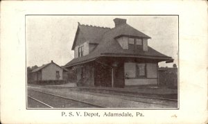 Adamsdale Pennsylvania Railroad Station PSV Depot c1910 Vintage Postcard
