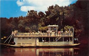 Steamboat Talisman on Mississippi River~Historical info on Bk~1966 Postcard