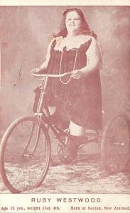 Vintage Postcard Ruby Westwood Big Girl on Bicycle Age 13, Weight 17 St. 41b.