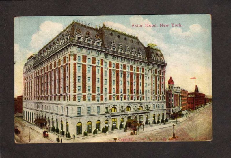 NY Astor Hotel New York City NYC Vintage Postcard 1909