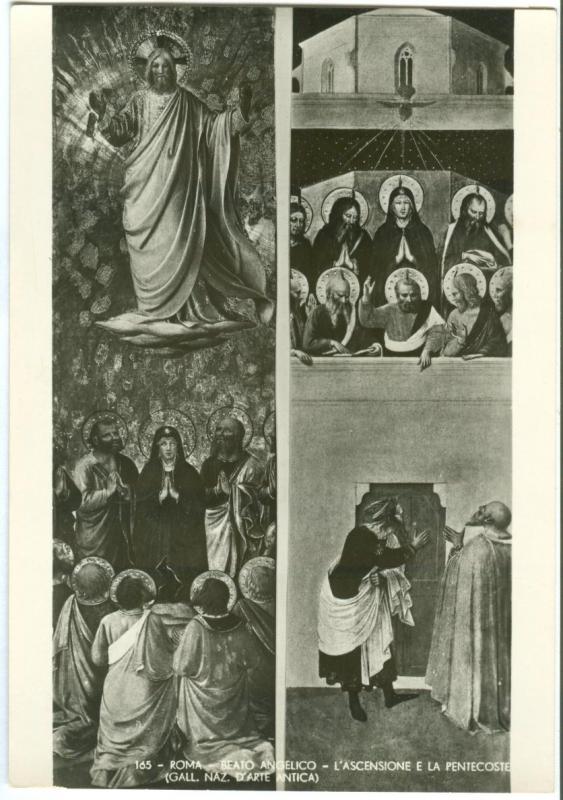 Rome, Roma, Beato Angelico, L'ASCENSIONE E LA PENTECOSTE, unused RP Postcard