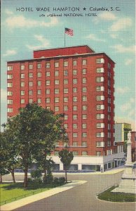 Columbia SC, Hotel Wade Hampton, Confederate General, Civil War Monument 1930-45