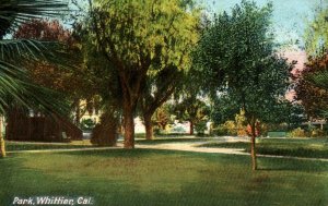 Whittier California CA Park Vintage Postcard