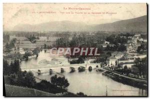 Old Postcard Montrejeau Overlooking the Vallee De La Garonne and Polignan