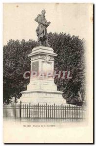 Macon - Statue Lamartine - Old Postcard