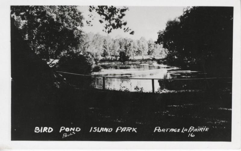 Bird Pond Island Park Portage La Prairie MB Manitoba Paul's RPPC Postcard D23