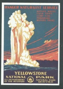 Post Card Natl Park Service Yellowstone Ranger Naturalist Service Features---