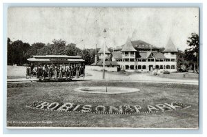 c1905 Robinson Park Fountain Trolley Fort Wayne Indiana IN Antique Postcard