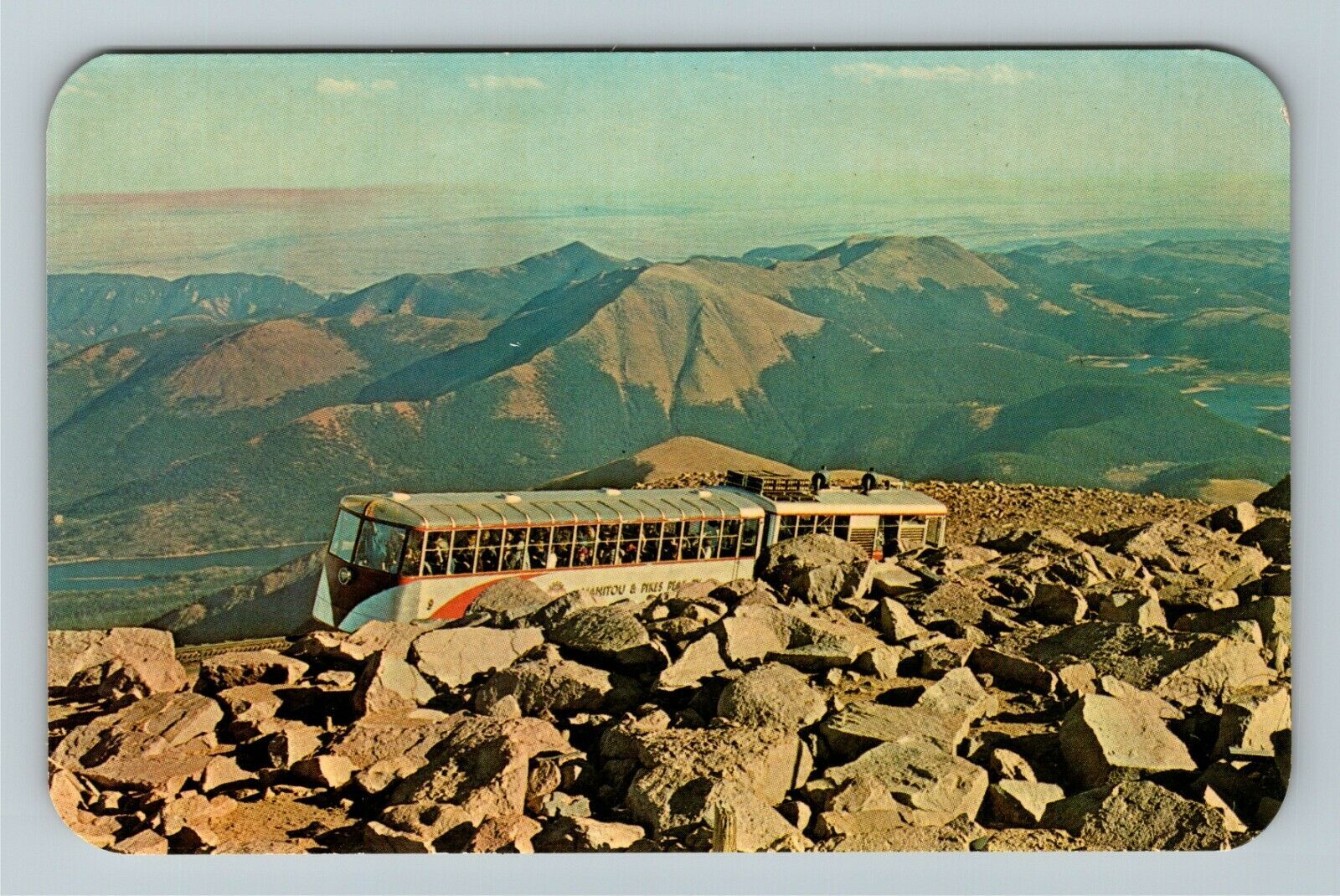 Pikes Peak CO-Colorado Streamline Cog Train Scenic Mountain View Chrome ...