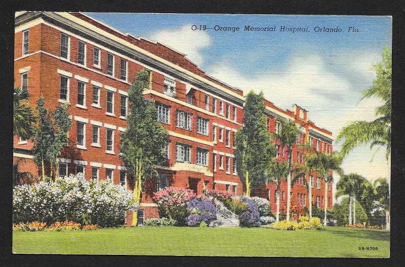 Orange General Hospital ORLANDO Florida~Rare Antique Postcard 1920s