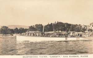 Bar Harbor ME Sightseeing Yacht Liberty, Real Photo Postcard