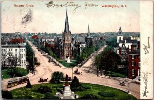 Washington D C Trolleys On Thomas Circle 1905