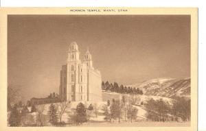 1940's Mormon Temple, Manti, Utah ~ Artvue Postcard Co.