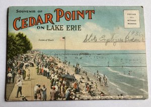 c1936 SOUVENIR OF CEDAR POINT ON LAKE ERIE OHIO POSTCARD FOLDER 18 VIEWS