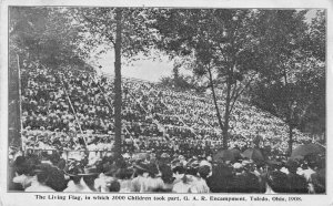 Toledo Ohio 3000 children Living Flag G. A. R. Encampment antique pc ZD549381