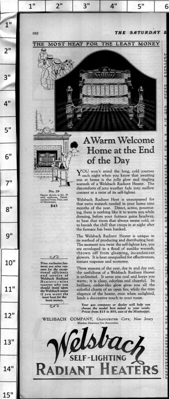 1924 Welsbach Radiant Heater Home Appliance Vintage Print Ad 3996