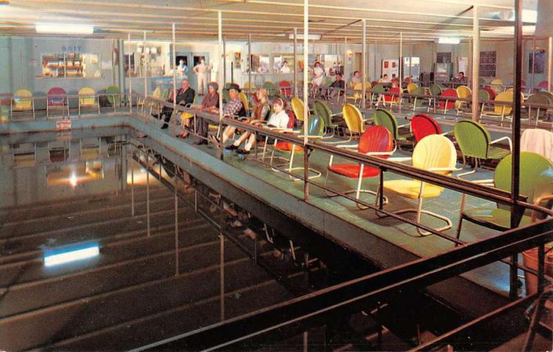 Lewisville Texas Fishing Barge Interior Vintage Postcard K58305