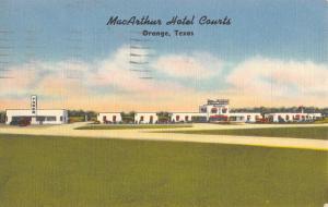Orange Texas MacArthur Hotel Courts Street View Antique Postcard K94594